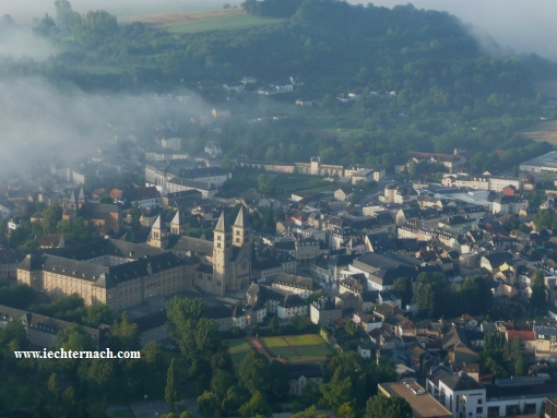 Echternach seen from a balloon